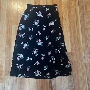 Hollister long floral skirt with slit